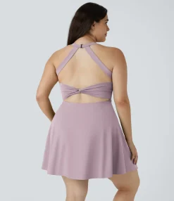 Plus Size<HALARA Cut Out Pocket 2-in-1 Plus Size Barre Ballet Dance Dress
