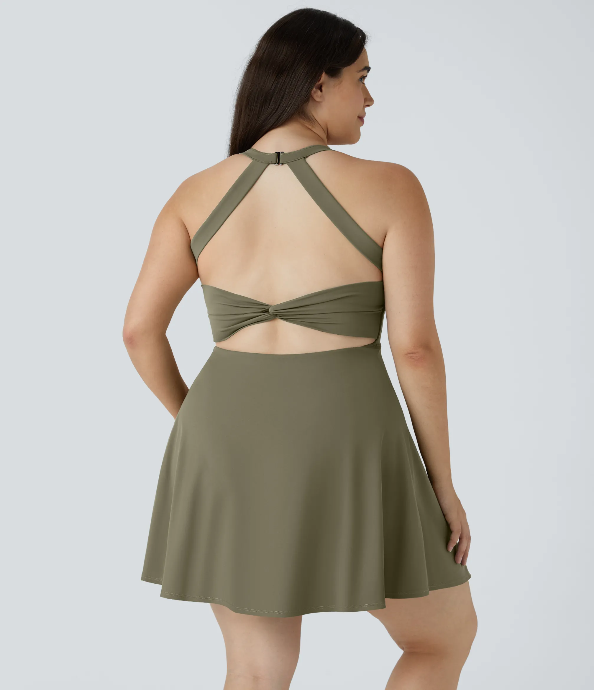 Plus Size<HALARA Cut Out Pocket 2-in-1 Plus Size Barre Ballet Dance Dress