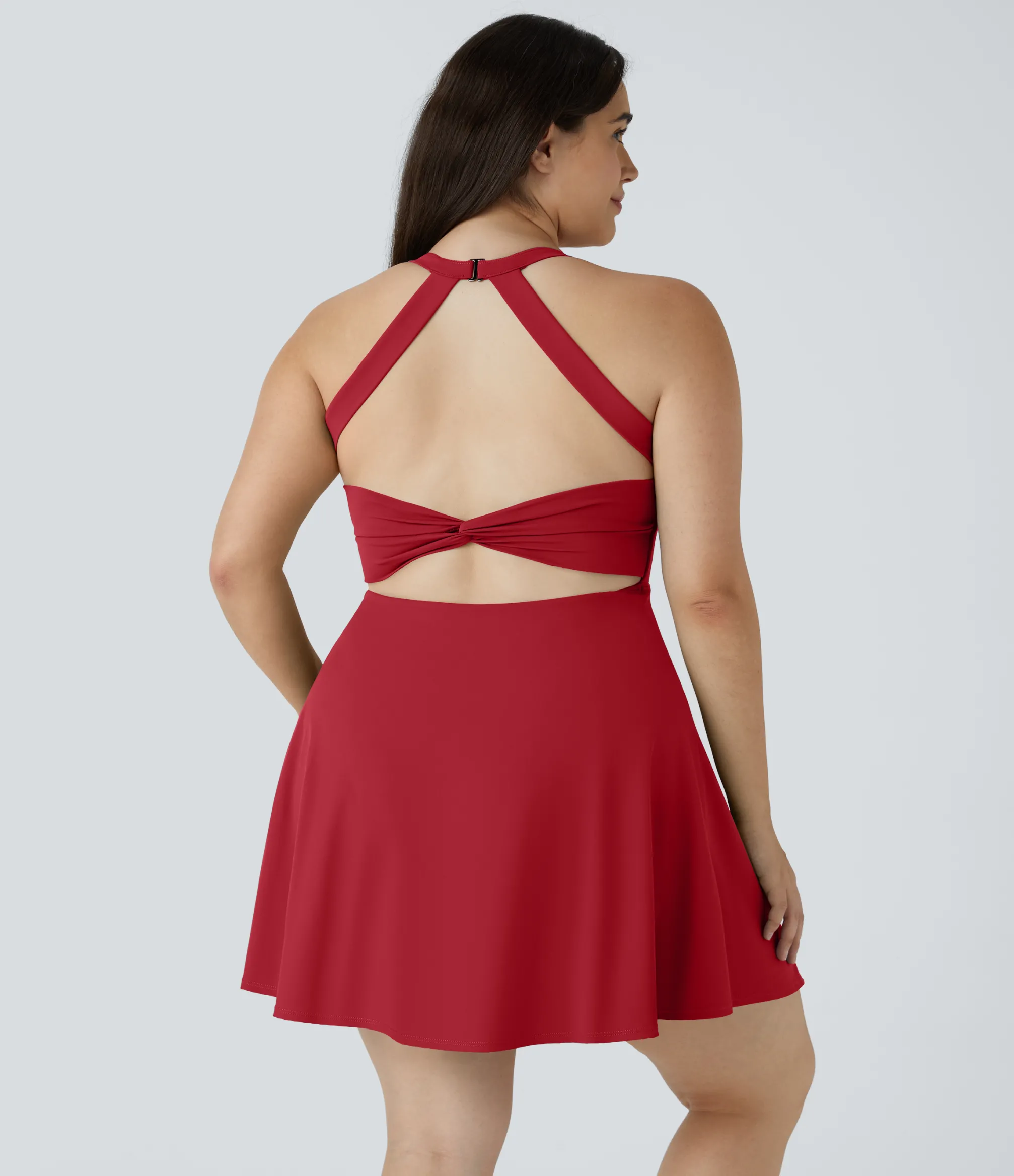 Plus Size<HALARA Cut Out Pocket 2-in-1 Plus Size Barre Ballet Dance Dress
