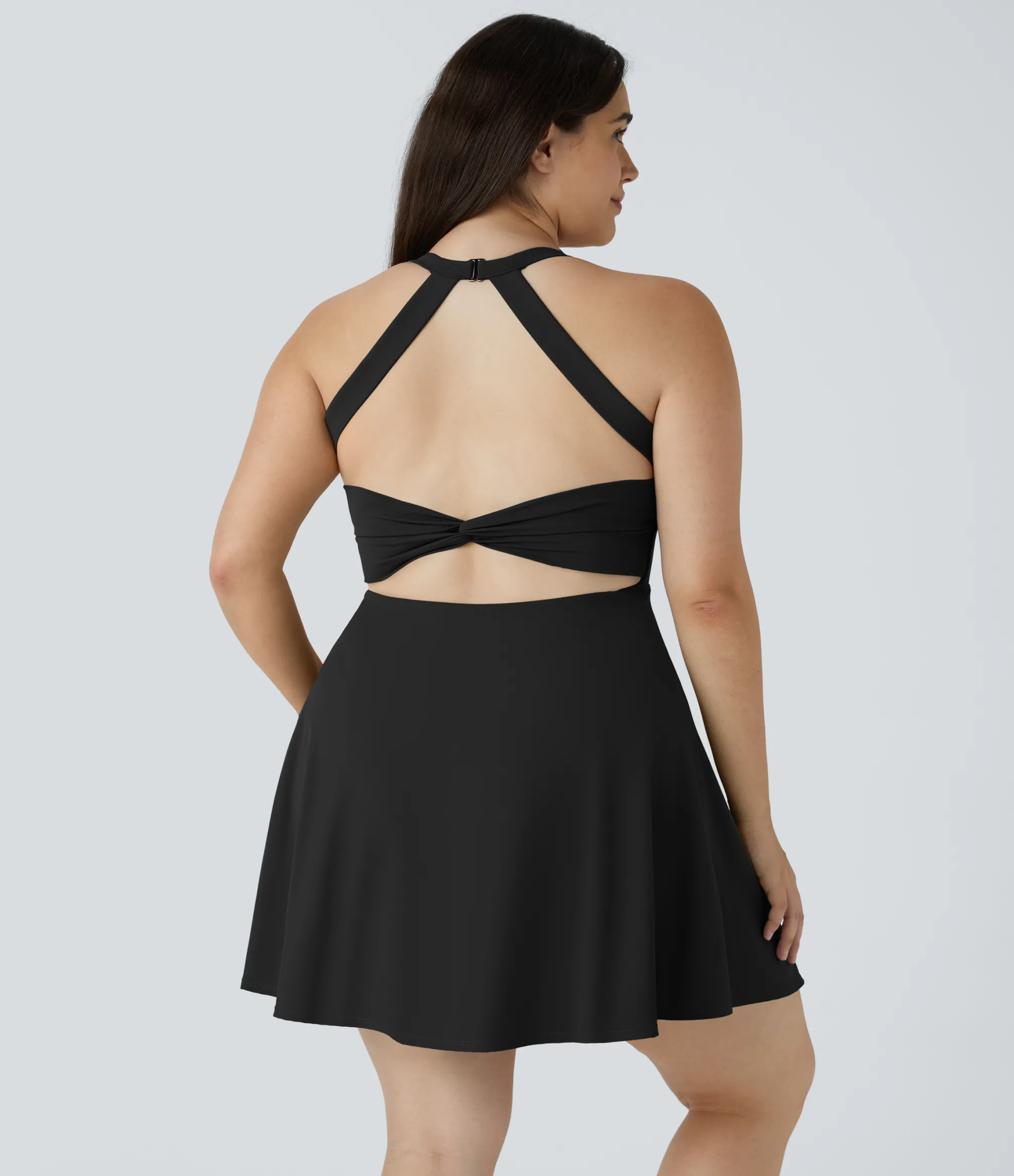 Plus Size<HALARA Cut Out Pocket 2-in-1 Plus Size Barre Ballet Dance Dress