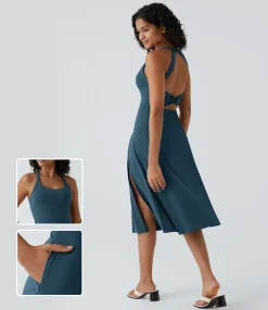 Party Dresses|Maxi & Midi Dresses<HALARA Cut Out Pocket Midi Casual Dress