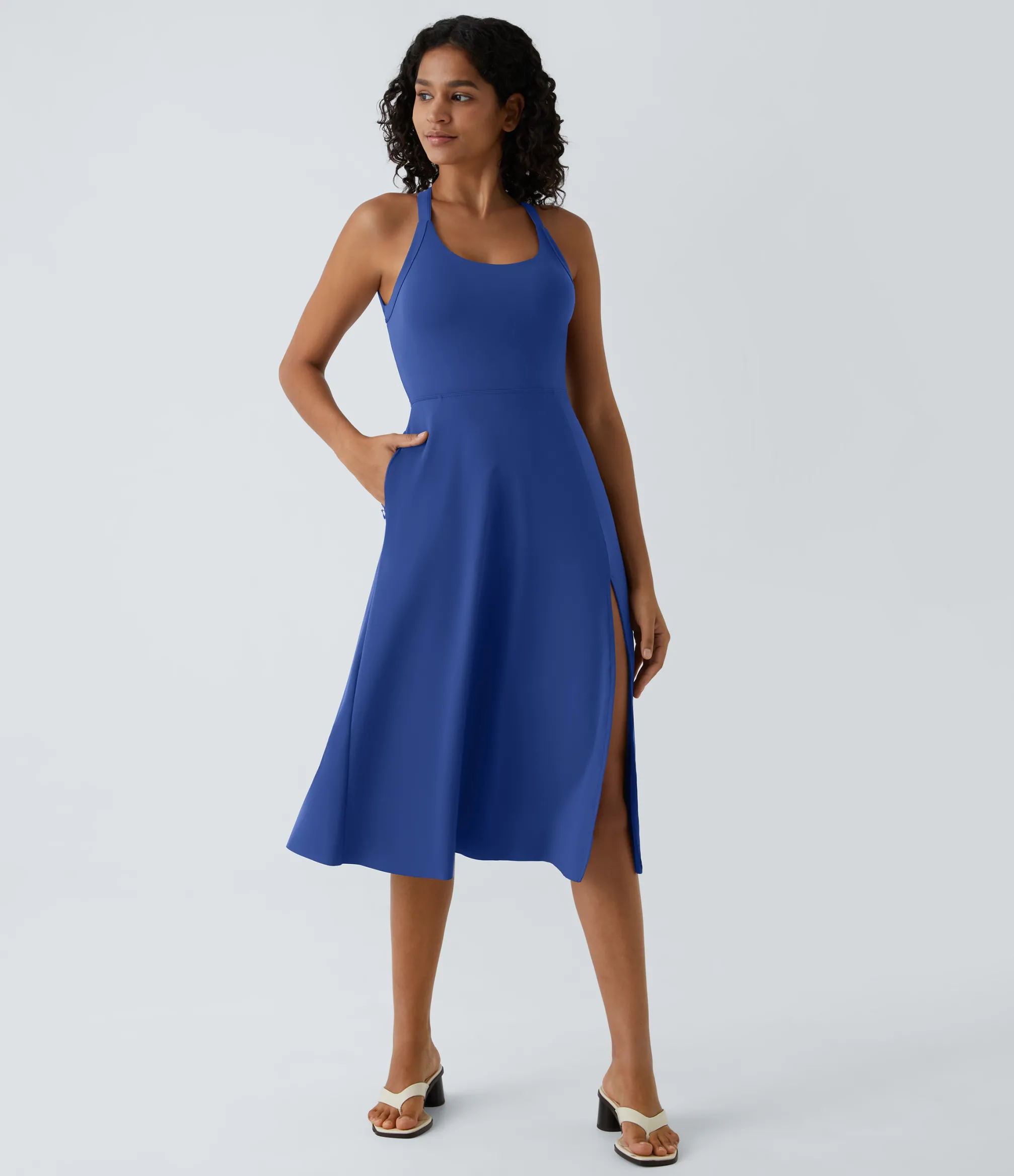 Party Dresses|Maxi & Midi Dresses<HALARA Cut Out Pocket Midi Casual Dress