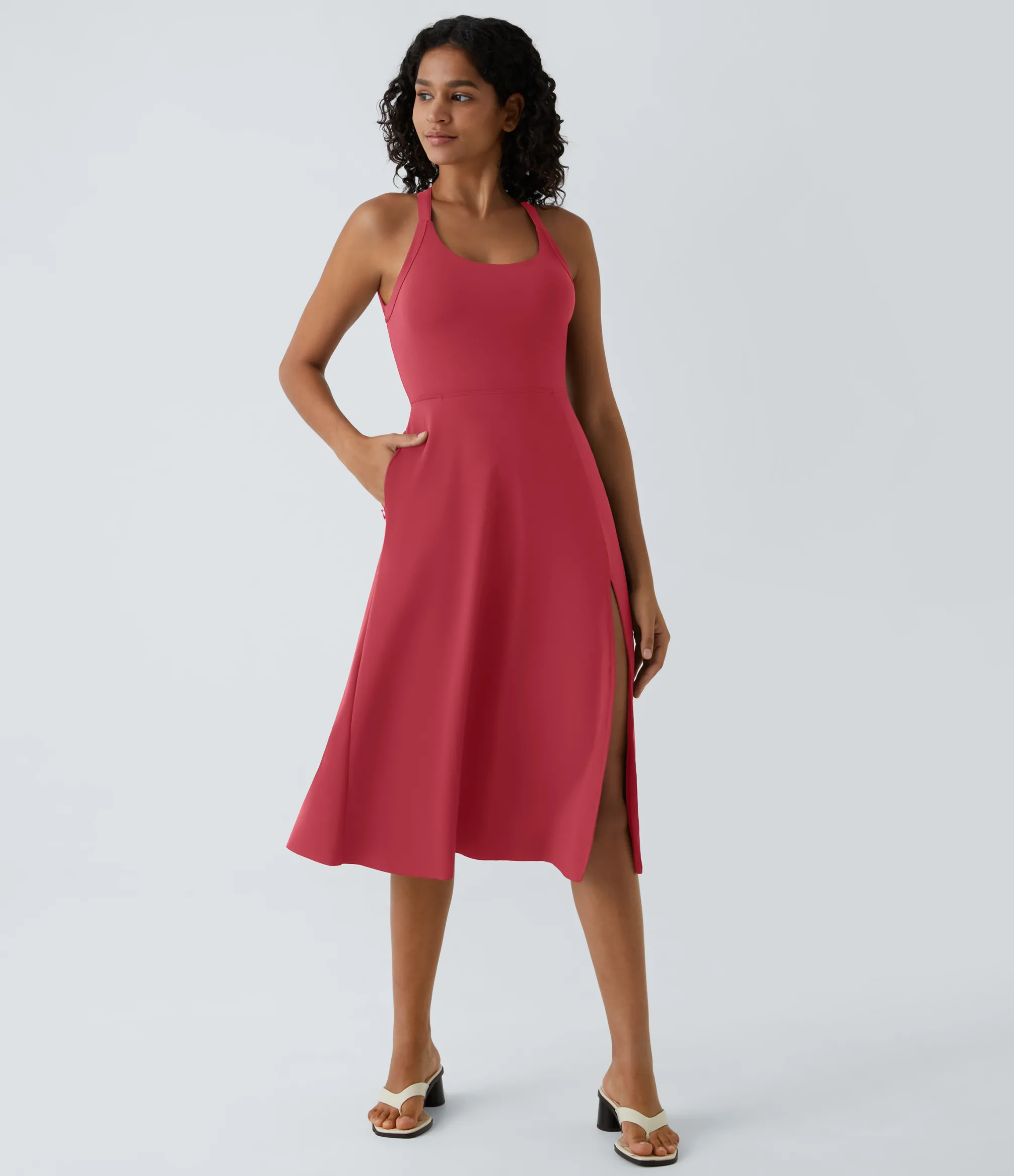 Party Dresses|Maxi & Midi Dresses<HALARA Cut Out Pocket Midi Casual Dress