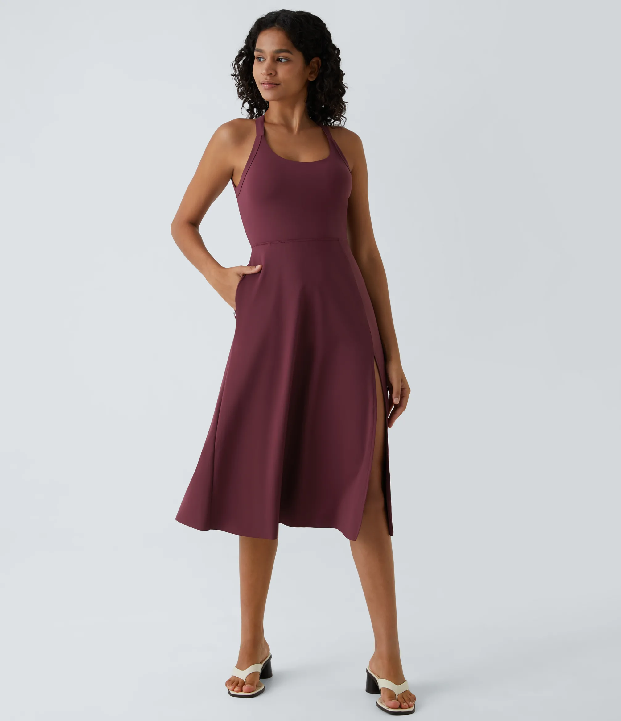 Party Dresses|Maxi & Midi Dresses<HALARA Cut Out Pocket Midi Casual Dress