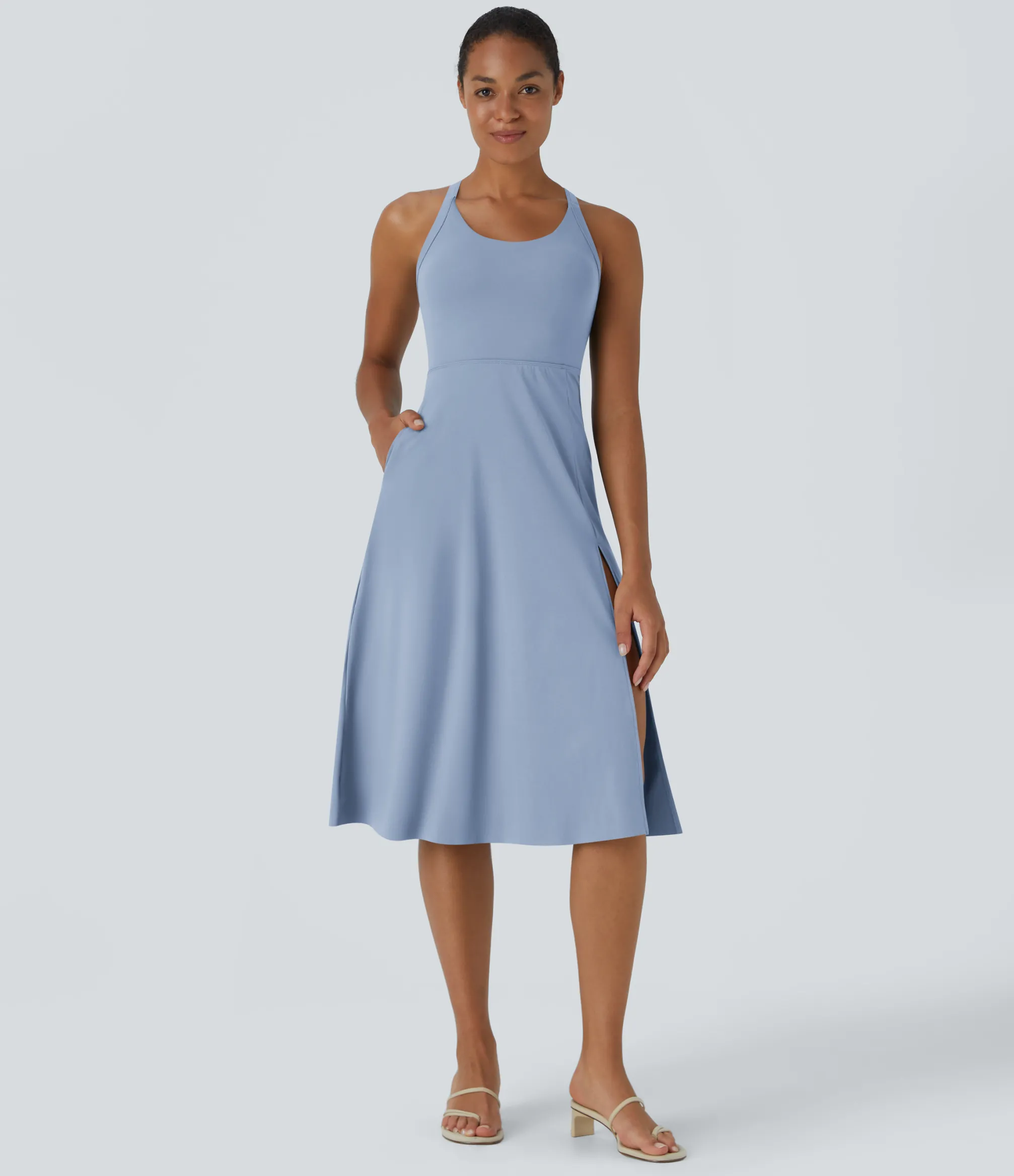 Party Dresses|Maxi & Midi Dresses<HALARA Cut Out Pocket Midi Casual Dress