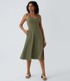 Party Dresses|Maxi & Midi Dresses<HALARA Cut Out Pocket Midi Casual Dress