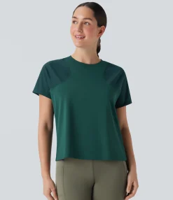 Sports Tops|Sports Tops<HALARA Cut Out Short Sleeve Running Sports Top