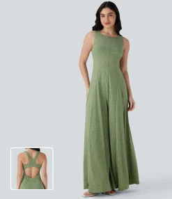 Jumpsuits<HALARA Cut Out Sleeveless Wide Leg Flowy Jumpsuit
