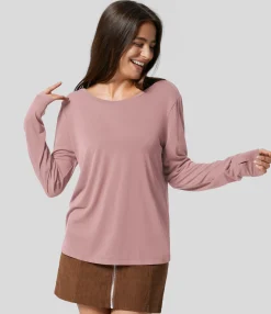 Sports Tops|Sports Tops<HALARA Cut Out Thumb Hole Yoga Sports Top
