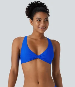 Beachwear<HALARA Deep V Neck Bikini Top Swimsuit