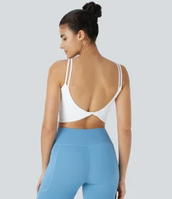 Casual Tops|Yoga Tops<HALARA Double Straps Cropped Yoga Tank Top