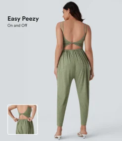 Jumpsuits<HALARA Double Straps Pocket Harem Casual Jumpsuit-Easy Peezy