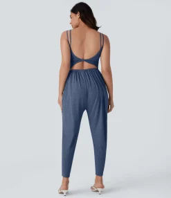 Jumpsuits<HALARA Double Straps Pocket Harem Casual Jumpsuit-Easy Peezy