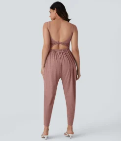 Jumpsuits<HALARA Double Straps Pocket Harem Casual Jumpsuit-Easy Peezy