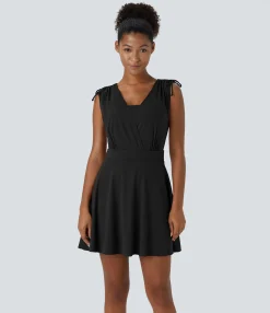 Dresses|Mini Dresses<HALARA Drawstring Flare 2-in-1 Pocket Mini Casual Dress With Tube Top