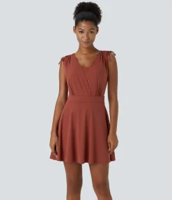 Dresses|Mini Dresses<HALARA Drawstring Flare 2-in-1 Pocket Mini Casual Dress With Tube Top