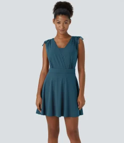 Dresses|Mini Dresses<HALARA Drawstring Flare 2-in-1 Pocket Mini Casual Dress With Tube Top