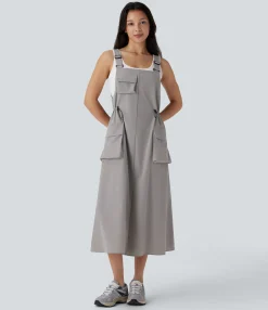 Dresses|Active Dresses<HALARA Drawstring Pockets Midi Hiking Overall Active Dress