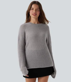 Sweaters<HALARA Dropped Shoulder Long Sleeve Casual Sweater