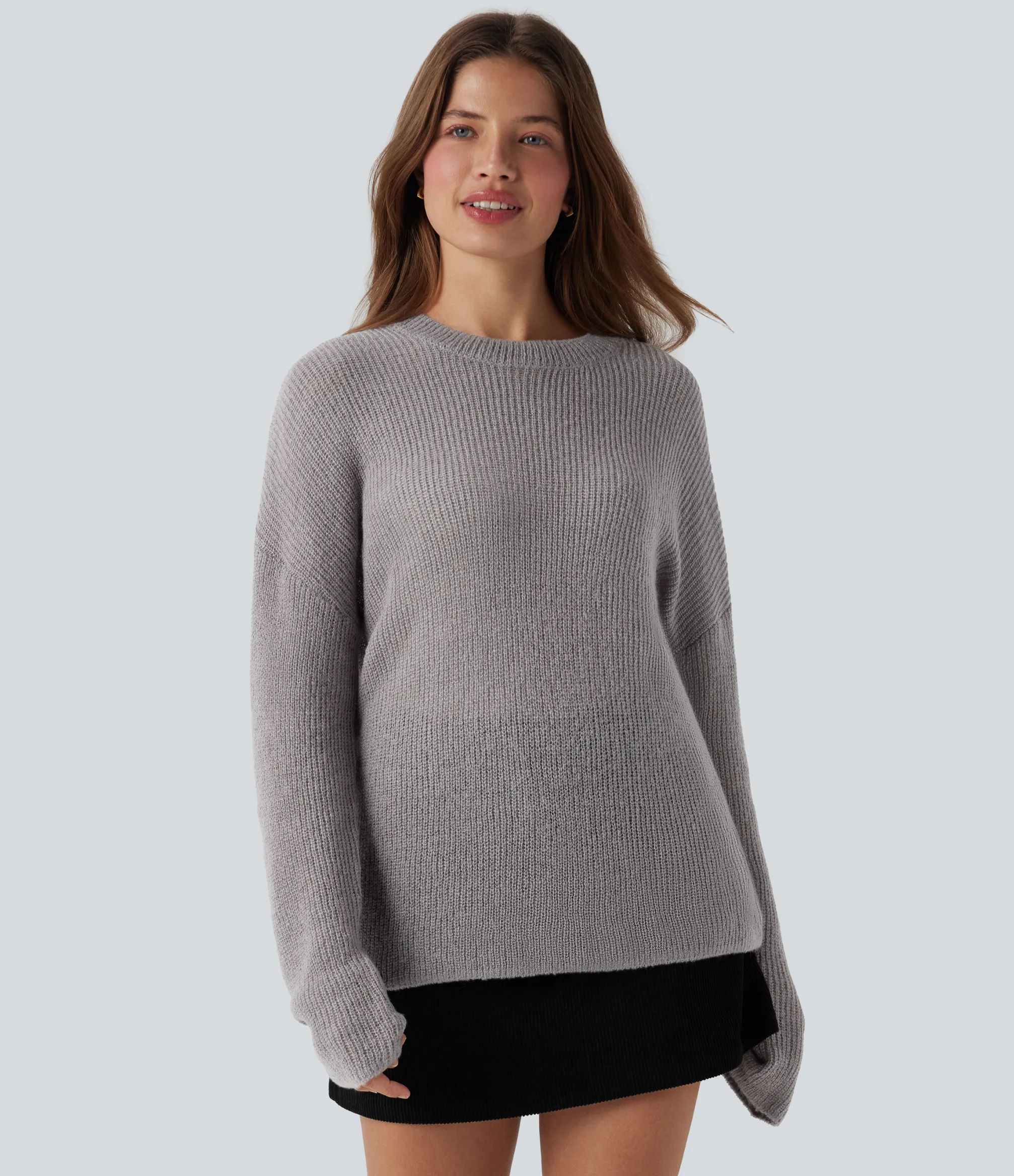 Sweaters<HALARA Dropped Shoulder Long Sleeve Casual Sweater