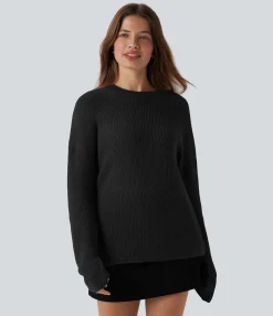 Sweaters<HALARA Dropped Shoulder Long Sleeve Casual Sweater