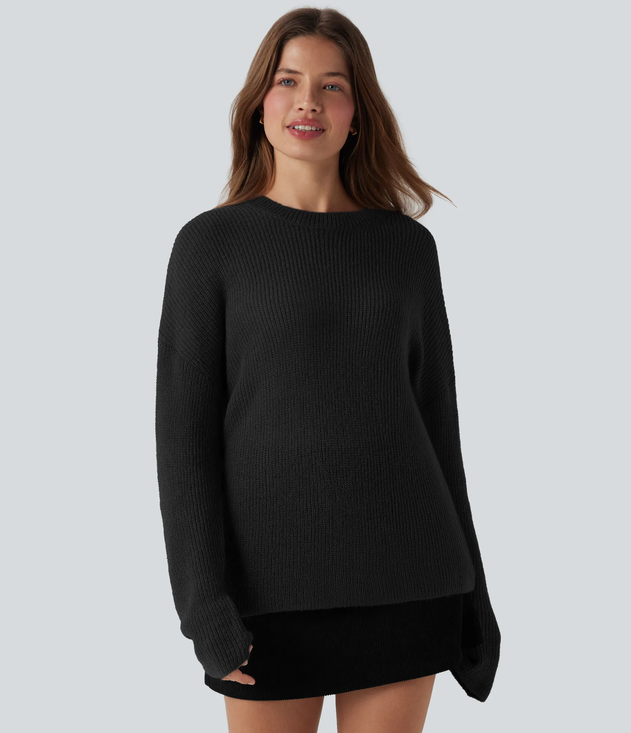 Sweaters<HALARA Dropped Shoulder Long Sleeve Casual Sweater