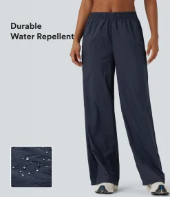 Pants|Straight-Leg Pants<HALARA Durable Water Repellent Mid Rise Straight Leg Contrast Mesh Tennis Pants with Pockets