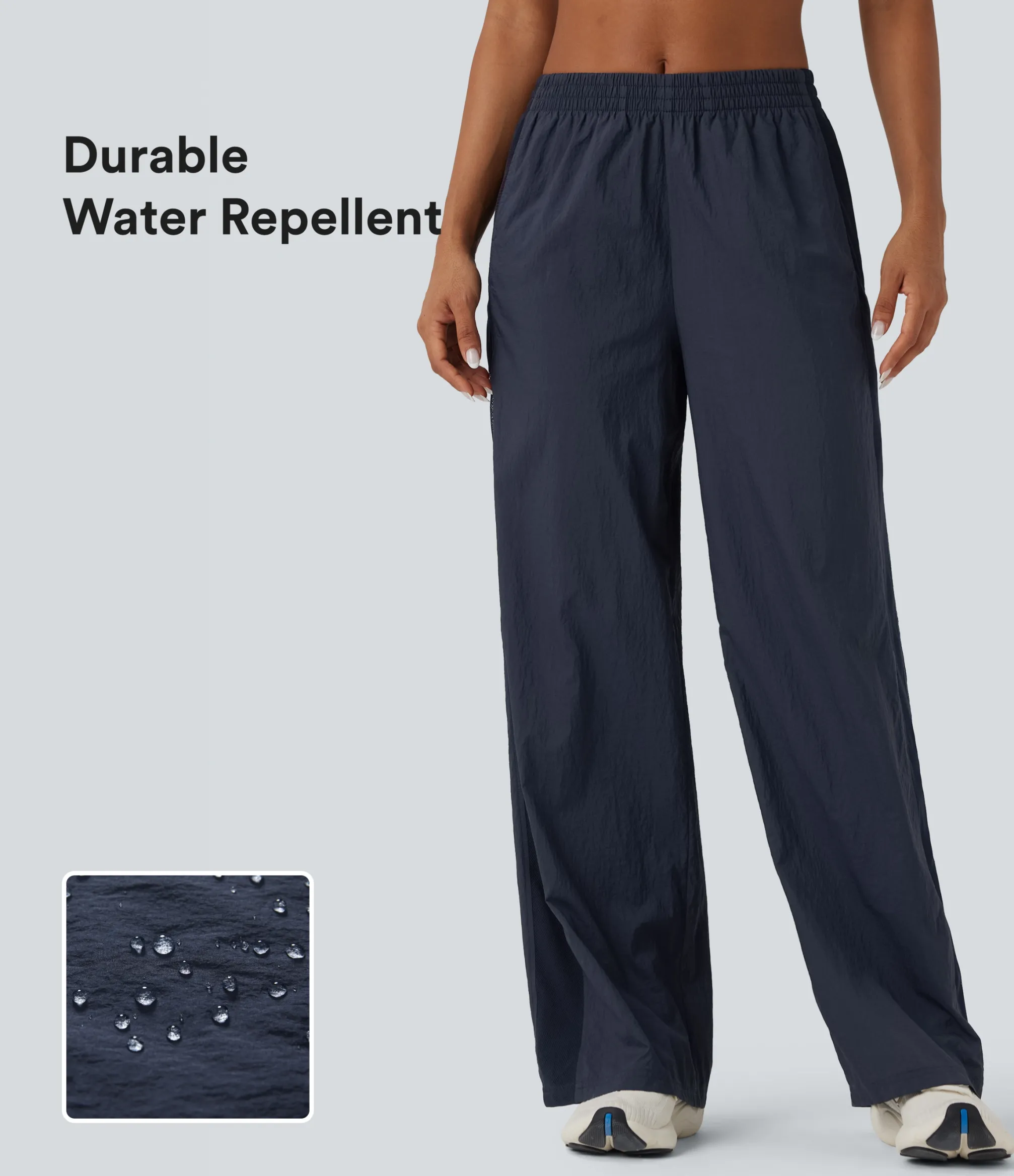 Pants|Straight-Leg Pants<HALARA Durable Water Repellent Mid Rise Straight Leg Contrast Mesh Tennis Pants with Pockets