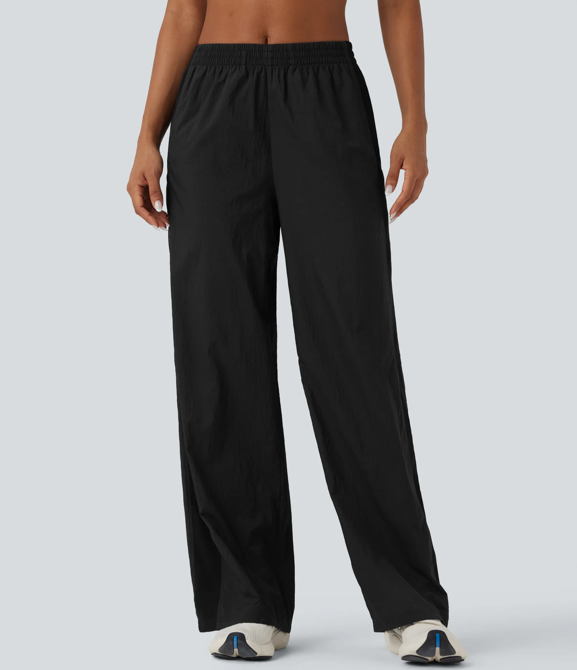 Pants|Straight-Leg Pants<HALARA Durable Water Repellent Mid Rise Straight Leg Contrast Mesh Tennis Pants with Pockets