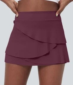 Mini Skirts|Active Skirts<HALARA Everyday High Waisted Pocket Tiered Petal 2-in-1 Golf Skirt