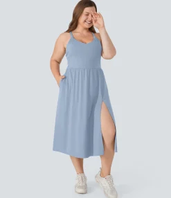 Plus Size<HALARA Everyday Plus Size Midi Chill Dress-La Land