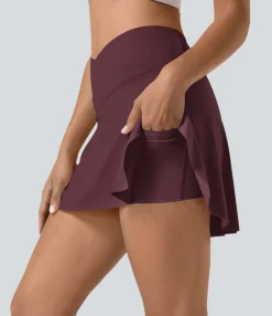 Mini Skirts|Active Skirts<HALARA Everyday SoftlyZero™ Airy Crossover 2-in-1 Side Pocket Cool Touch Mini Tennis Skirt-Lucid-UPF50+