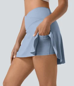 Mini Skirts|Active Skirts<HALARA Everyday SoftlyZero™ Airy Crossover 2-in-1 Side Pocket Cool Touch Mini Tennis Skirt-Lucid-UPF50+