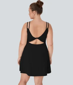Plus Size<HALARA Everyday SoftlyZero™ Plush Double Straps 2-Piece Plus Size Activity Dress-Flipped