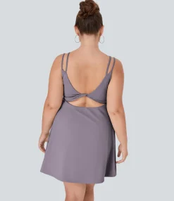 Plus Size<HALARA Everyday SoftlyZero™ Plush Double Straps 2-Piece Plus Size Activity Dress-Flipped