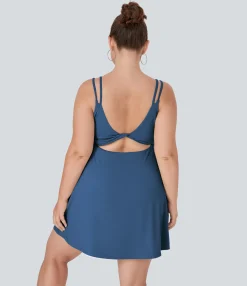 Plus Size<HALARA Everyday SoftlyZero™ Plush Double Straps 2-Piece Plus Size Activity Dress-Flipped