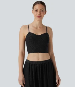 Tank Tops & Camis|Tank Tops<HALARA Eyelet Cropped Tank Top