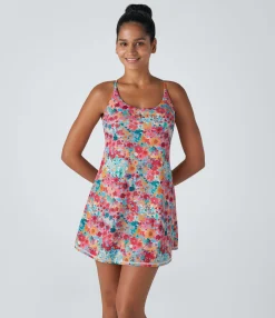 Dresses|Mini Dresses<HALARA Floral Print Pickleball Active Dress-Easy Peezy Edition