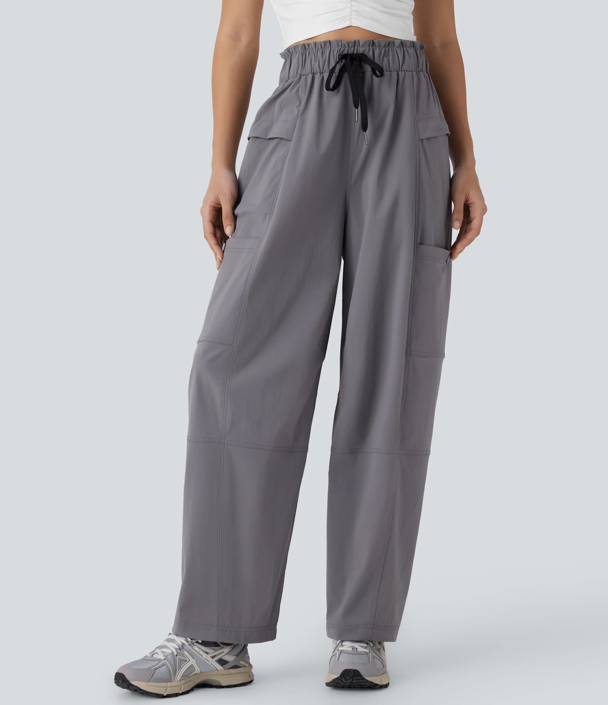 Pants|High-Waisted Pants<HALARA Frill High Waisted Drawstring Pockets Hiking Pants
