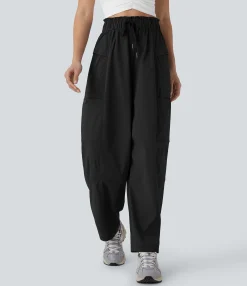 Pants|High-Waisted Pants<HALARA Frill High Waisted Drawstring Pockets Hiking Pants