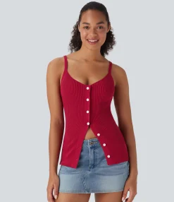 Tank Tops & Camis|Sweaters<HALARA Front Casual Sweater Knit Tank Top