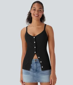 Tank Tops & Camis|Sweaters<HALARA Front Casual Sweater Knit Tank Top