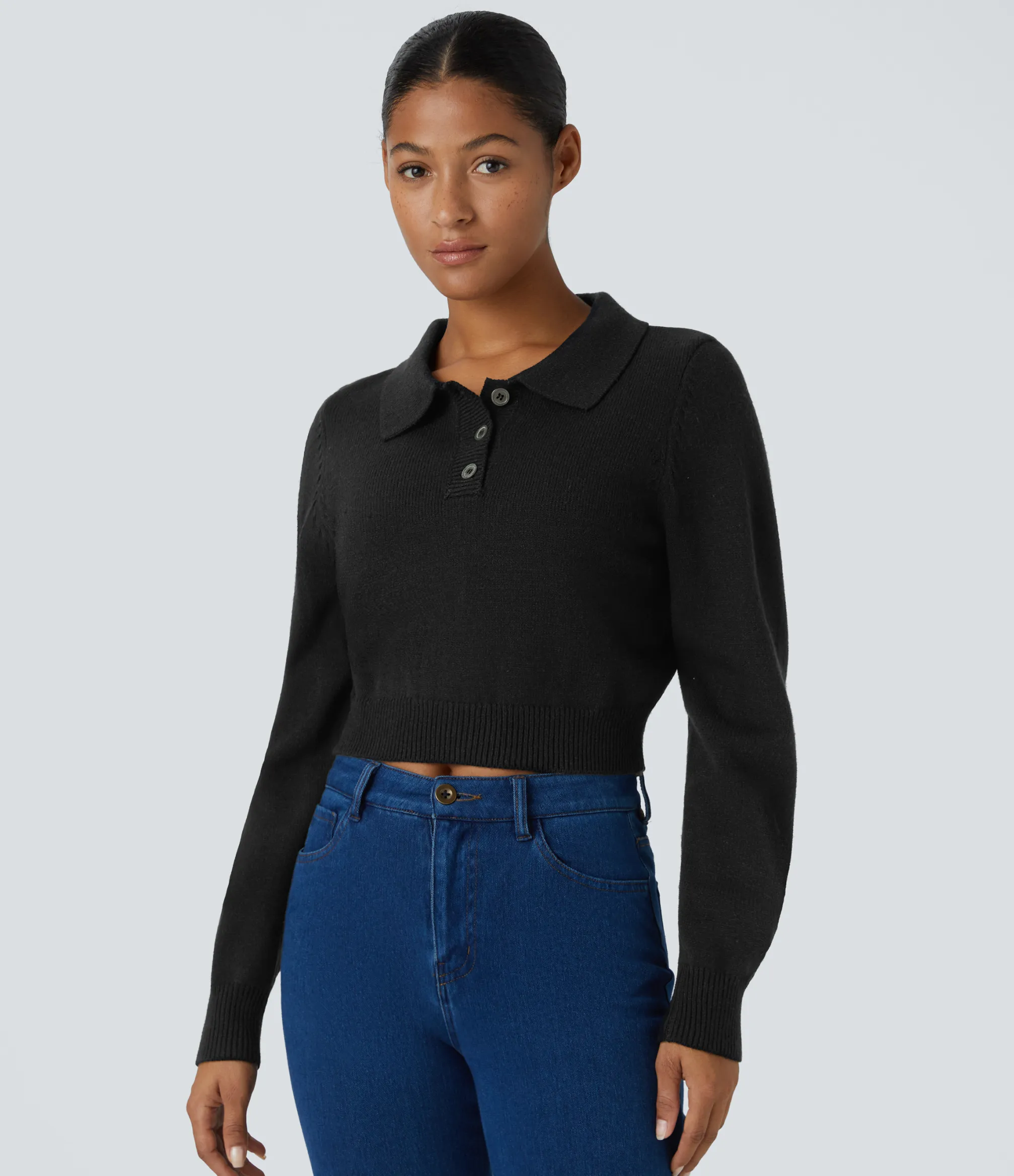 Sweaters<HALARA Front Long Sleeve Casual Sweater