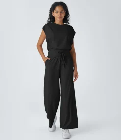 Jumpsuits<HALARA G-Hook Cut Out Drawstring Pocket Cool Touch Hiking Jumpsuit-UPF50+
