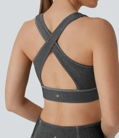 Tank Tops & Camis|Tank Tops<HALARA Flex™ Cool Touch Washed Denim Tennis Tank Top