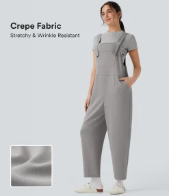 Jumpsuits<HALARA Flex™ Crepe Casual Harem Overalls with Pockets