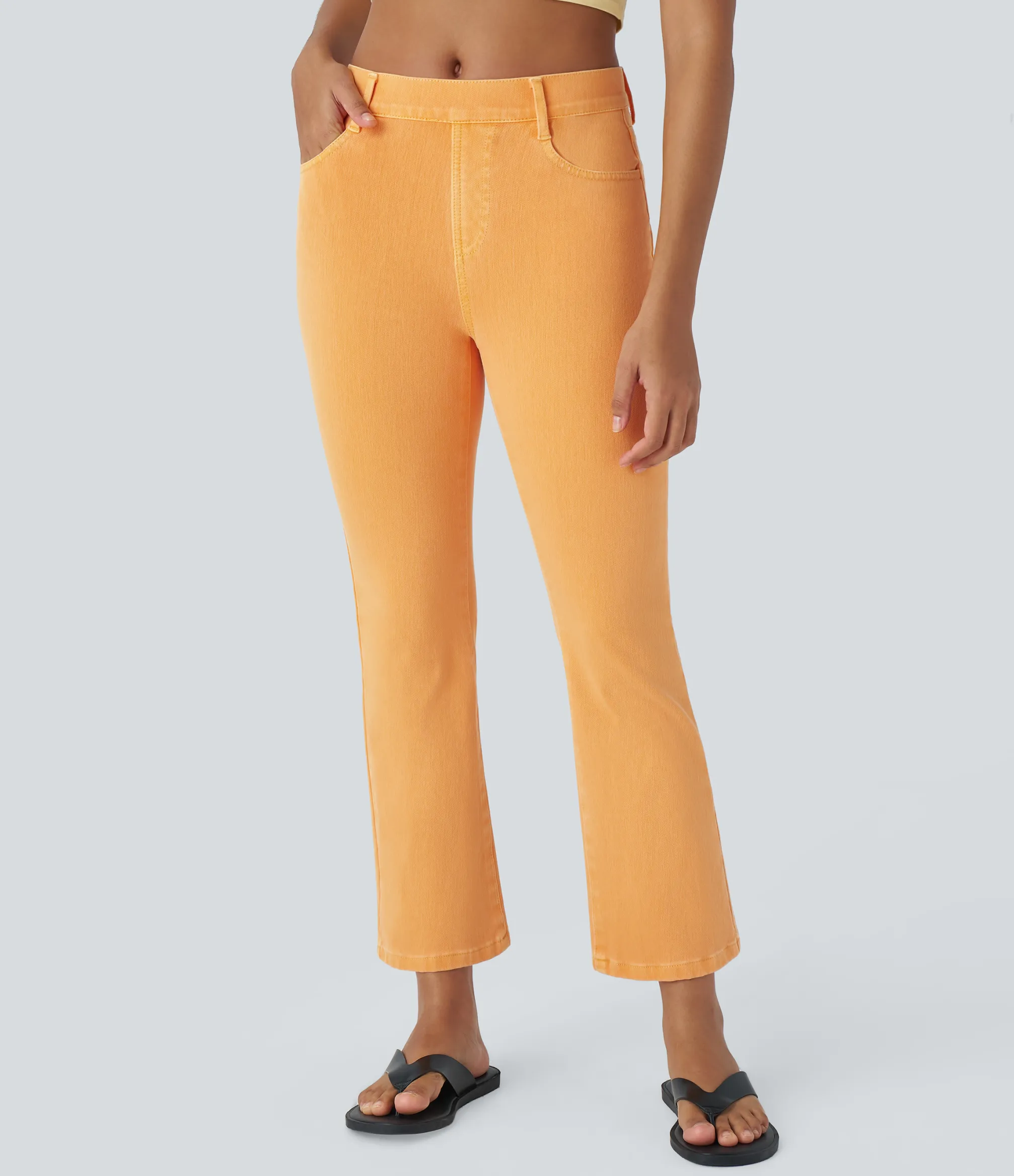 High Waisted Jeans|Colored Jeans<HALARA Flex™ High Waisted Pockets Colorful Casual Bootcut Jeans