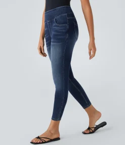 Pocket Leggings|Casual Wear Leggings<HALARA Flex™ High Waisted Pockets Denim Casual Leggings