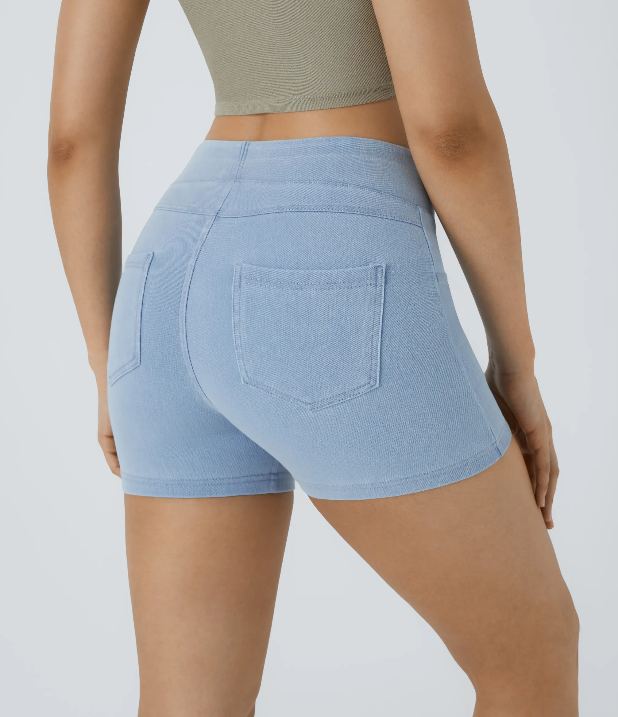 Denim Shorts|Denim Shorts<HALARA Flex™ High Waisted Pocket Denim Casual Shorts 3"