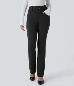 Pants|High-Waisted Pants<HALARA Flex™ High Waisted Decorative Pockets Work Skinny Pants
